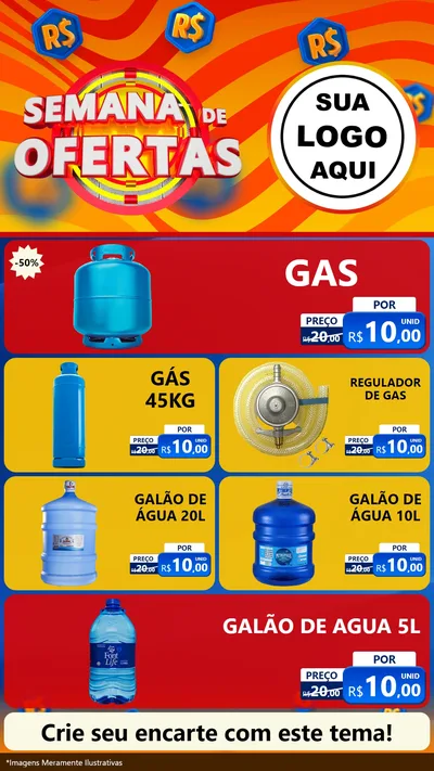 Modelo de TV para TV Vertical com o tema Semana de Ofertas para Água e gás
