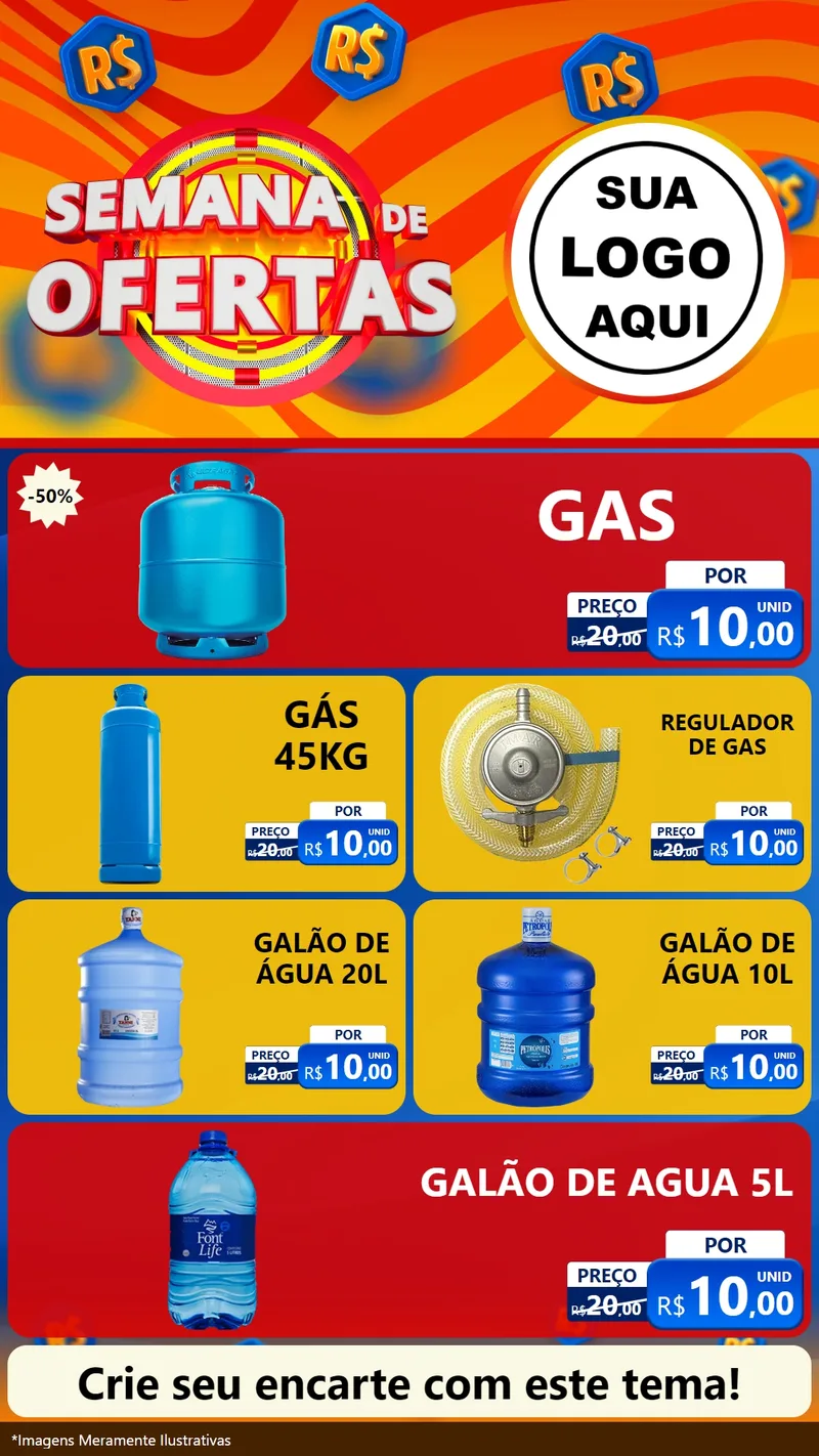 Modelo de TV para TV Vertical com o tema Semana de Ofertas para Água e gás