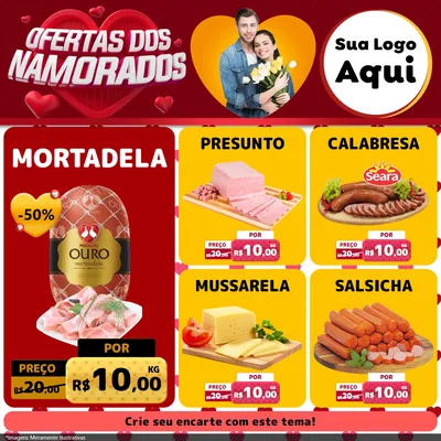 Modelo de Rede Social para Feed Facebook com o tema Ofertas Dos Namorados para Frios e Laticínios