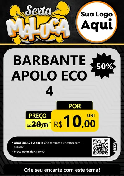 Modelo de Cartaz para Cartaz A4 Vertical com o tema Sexta Maluca para Armarinho e Aviamentos