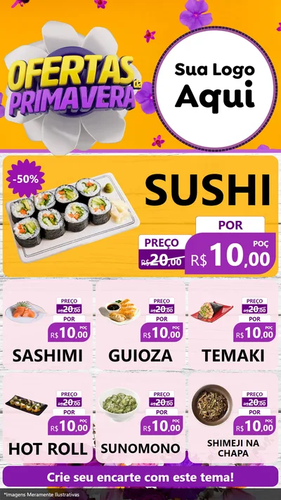 Modelo de Rede Social para Stories com o tema Ofertas Da Primavera para Comida japonesa