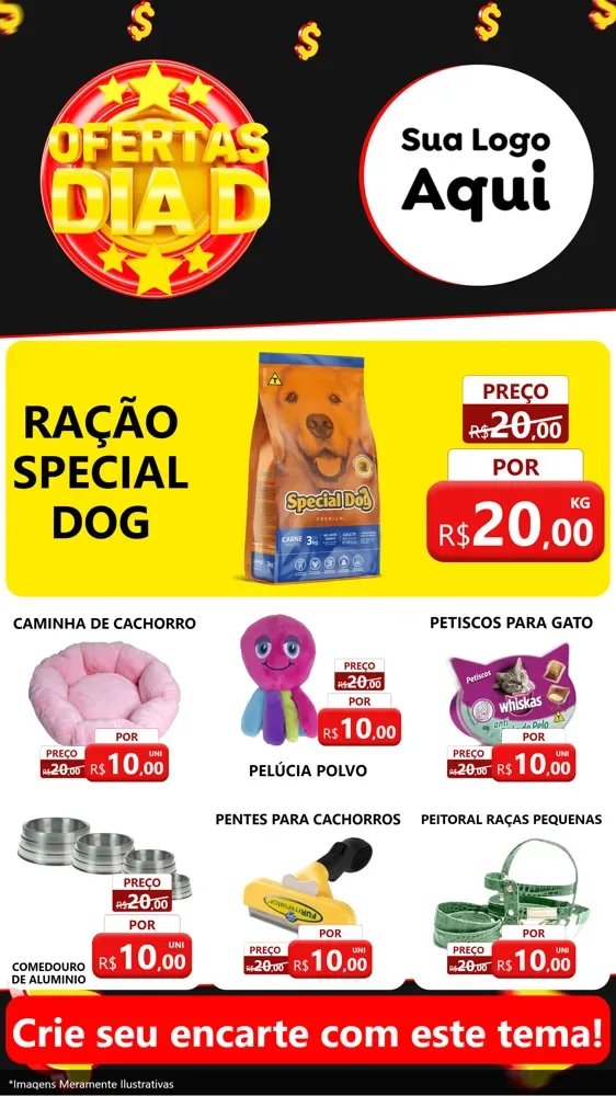 Modelo de Rede Social para Stories com o tema Dia D para Pet Shop