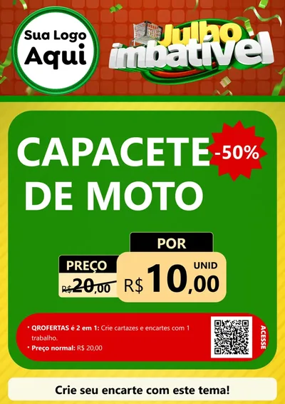 Modelo de Cartaz para Cartaz A4 Vertical com o tema Julho Imbatível para Moto peças