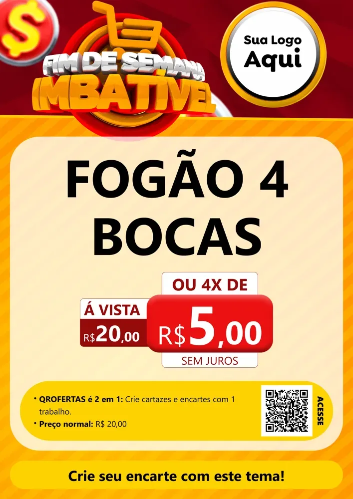 Modelo de Cartaz para Cartaz A4 Vertical com o tema Fim de Semana Imbatível para Móveis e Eletro