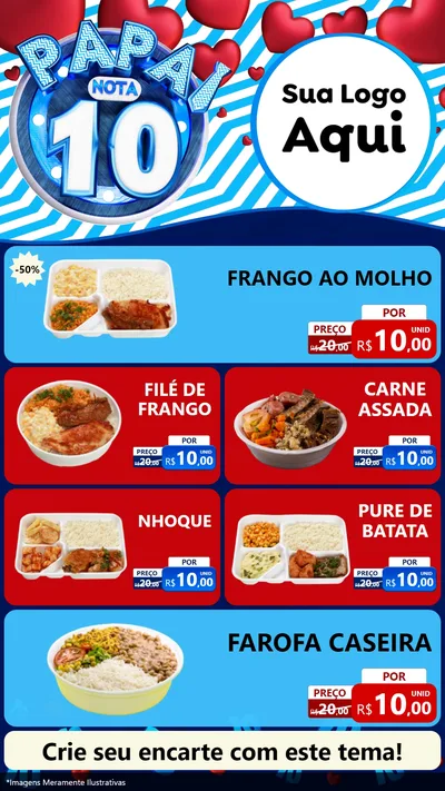Modelo de TV para TV Vertical com o tema Papai Nota 10 para Restaurante