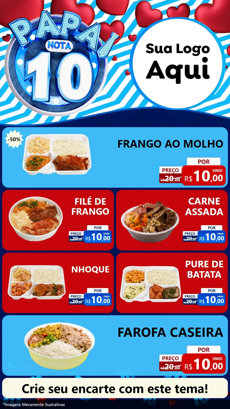 Modelo de TV para TV Vertical com o tema Papai Nota 10 para Restaurante