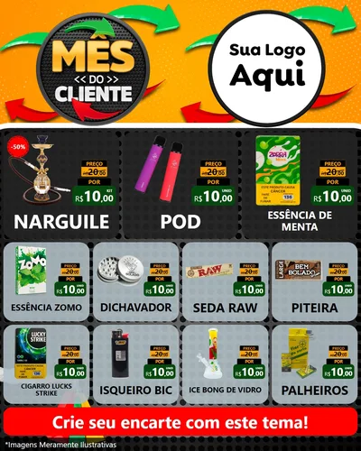Modelo de Rede Social para Feed Instagram com o tema Mês do Cliente para Tabacaria