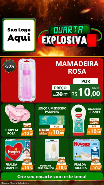 Modelo de Rede Social para Stories com o tema Quarta Explosiva para Bebês