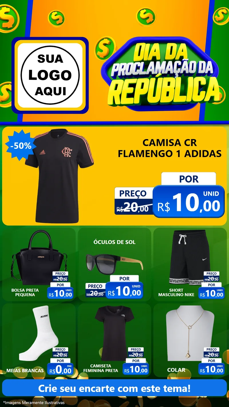 Modelo de Rede Social para Stories com o tema Dia Da Proclamação da República para Roupas e acessórios