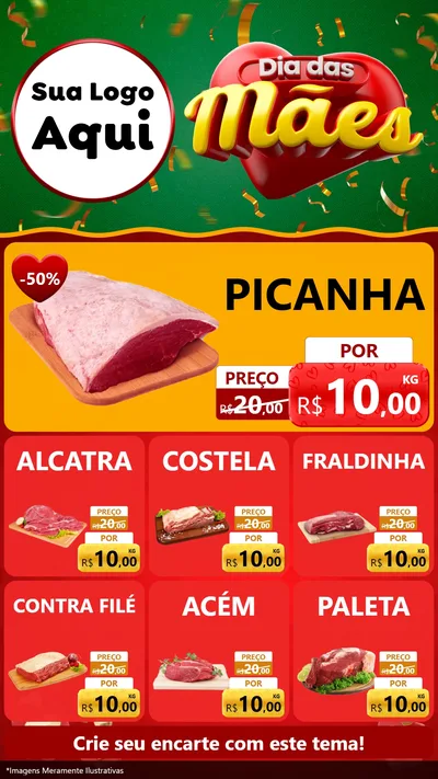 Modelo de Rede Social para Stories com o tema Dia das Mães para Açougue