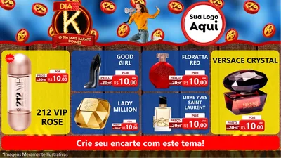 Modelo de TV para TV Horizontal com o tema Dia K - O Dia Mais Barato Do Mês para Perfumes
