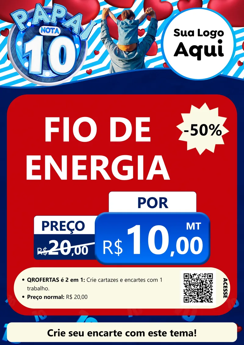 Modelo de Cartaz para Cartaz A4 Vertical com o tema Papai Nota 10 para Materiais Elétricos