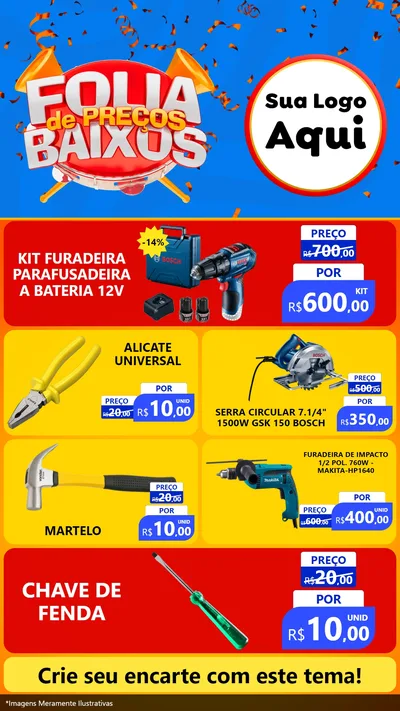 Modelo de TV para TV Vertical com o tema Folia de Preços Baixos para Maquinas e Ferramentas