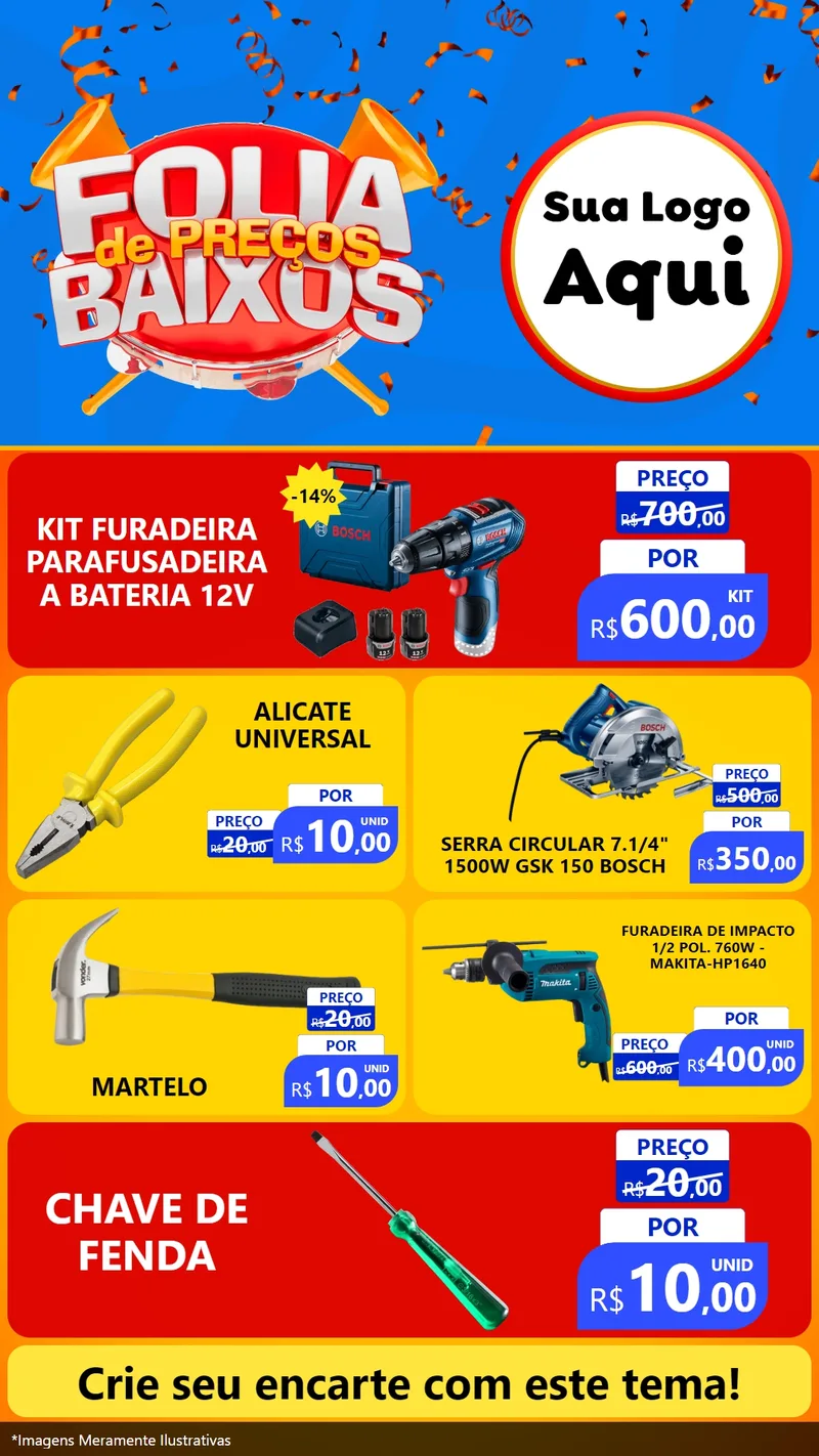 Modelo de TV para TV Vertical com o tema Folia de Preços Baixos para Maquinas e Ferramentas