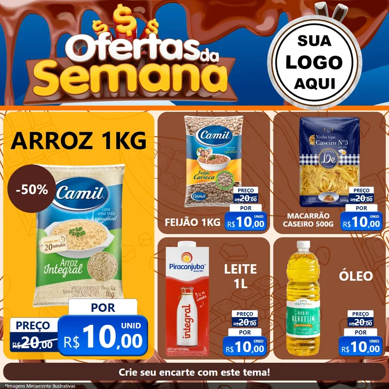 Modelo de Rede Social para Feed Facebook com o tema Ofertas da Semana - Páscoa para Supermercado