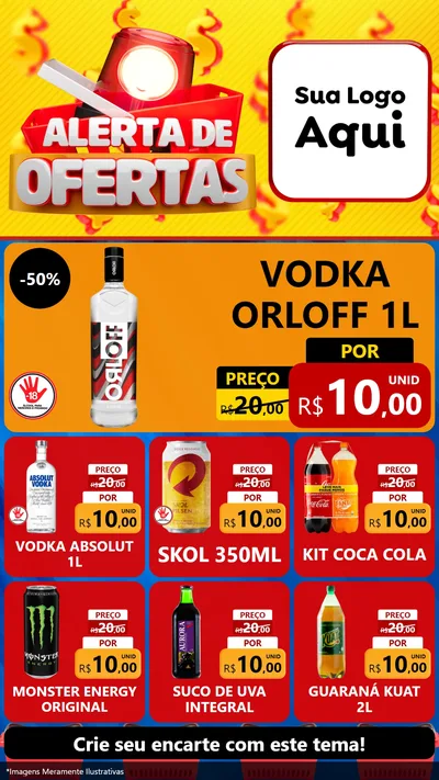 Modelo de Rede Social para Stories com o tema Alerta de Ofertas para Distribuidora de bebidas