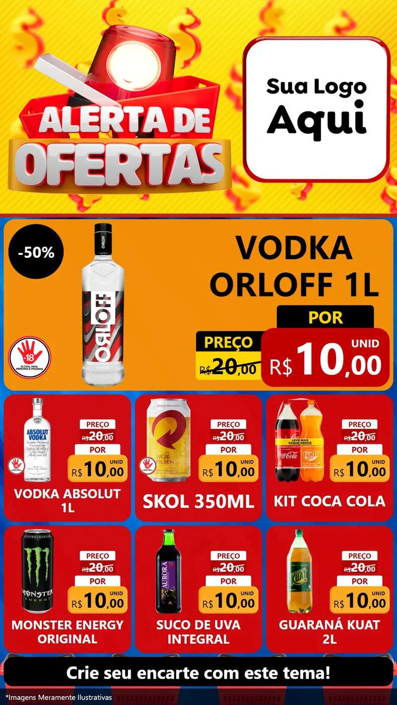Modelo de Rede Social para Stories com o tema Alerta de Ofertas para Distribuidora de bebidas