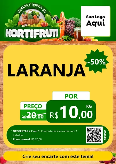 Modelo de Cartaz para Cartaz A4 Vertical com o tema Quarta e Quinta do Hortifruti para Hortifrúti