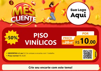 Modelo de Cartaz para Cartaz A4 Horizontal com o tema Mês do Cliente para Material para Construção
