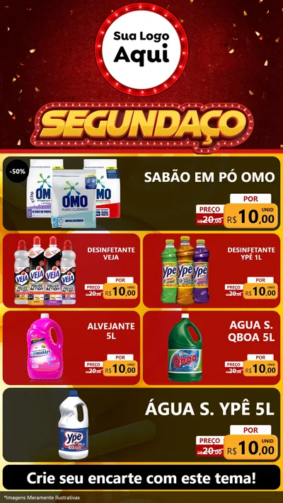 Modelo de TV para TV Vertical com o tema Segundaço para Produtos de Limpeza