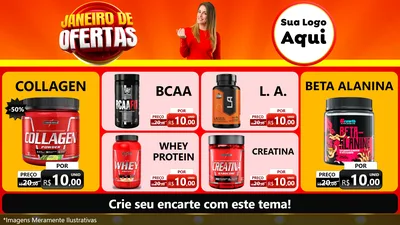 Modelo de TV para TV Horizontal com o tema Janeiro de Ofertas para Suplementos alimentares