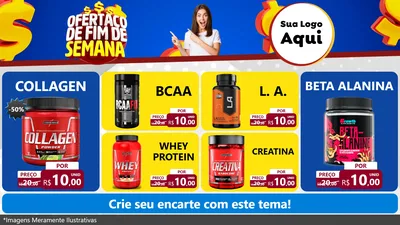 Modelo de TV para TV Horizontal com o tema Ofertaço de Fim de Semana para Suplementos alimentares