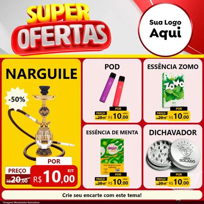 Modelo de Rede Social para Feed Facebook com o tema Super Ofertas para Tabacaria