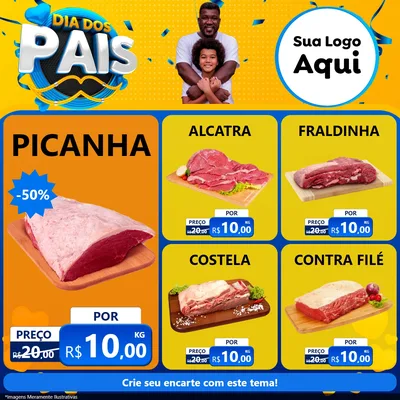 Modelo de Rede Social para Feed Facebook com o tema Dia dos Pais para Açougue