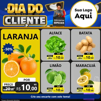 Modelo de Rede Social para Feed Facebook com o tema Dia Do Cliente para Hortifrúti