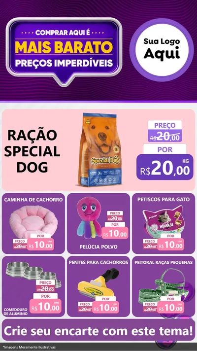 Modelo de Rede Social para Stories com o tema Mais Barato para Pet Shop