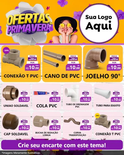 Modelo de Rede Social para Feed Instagram com o tema Ofertas Da Primavera para Tubos e conexões