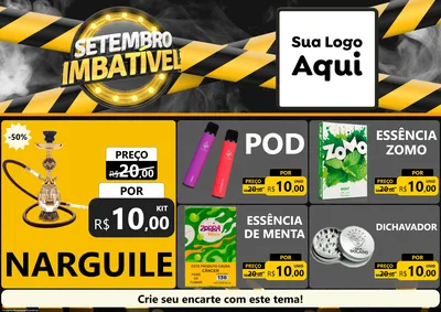 Modelo de Encarte para Encarte A4 Horizontal com o tema Setembro Imbatível para Tabacaria