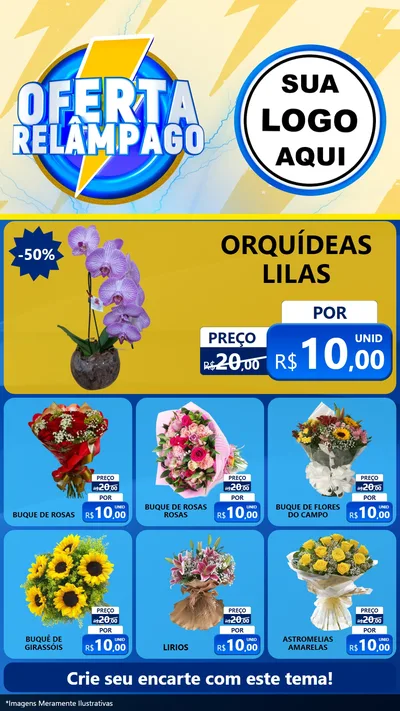 Modelo de Rede Social para Stories com o tema Oferta Relâmpago para Floricultura e jardim