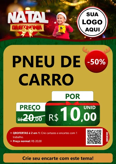 Modelo de Cartaz para Cartaz A4 Vertical com o tema Natal da Economia para Auto peças