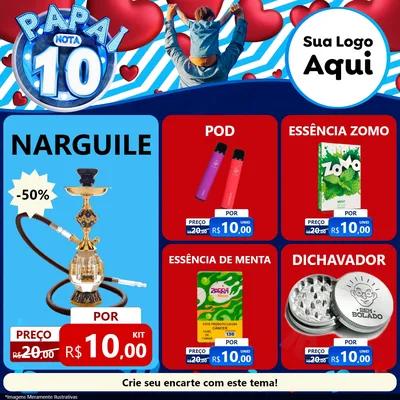 Modelo de Rede Social para Feed Facebook com o tema Papai Nota 10 para Tabacaria