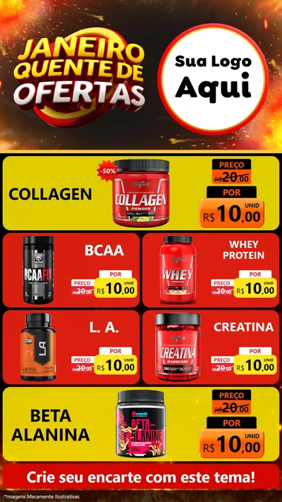 Modelo de TV para TV Vertical com o tema Janeiro Quente de Ofertas para Suplementos alimentares