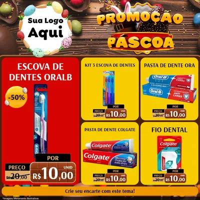 Modelo de Rede Social para Feed Facebook com o tema Promoção Páscoa para Higiene Pessoal