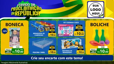 Modelo de TV para TV Horizontal com o tema Feriado da Proclamação da República para Brinquedos
