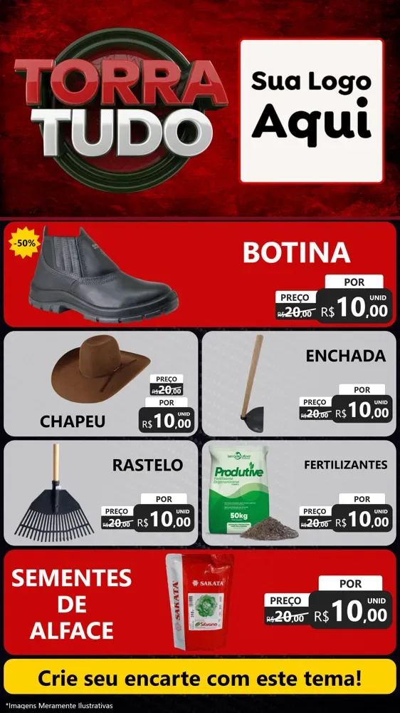 Modelo de TV para TV Vertical com o tema Torra Tudo para Agropecuária