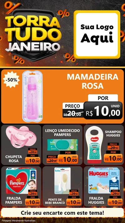 Modelo de Rede Social para Stories com o tema Torra Tudo Janeiro para Bebês