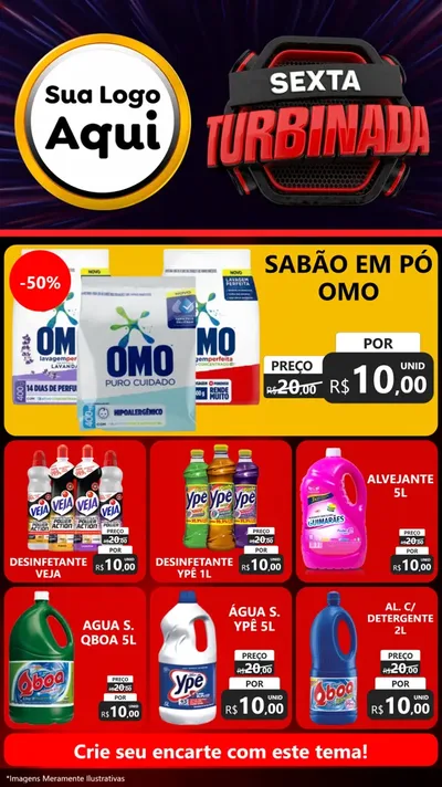 Modelo de Rede Social para Stories com o tema Sexta Turbinada para Produtos de Limpeza