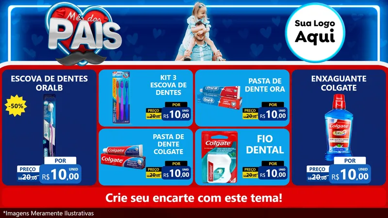 Modelo de TV para TV Horizontal com o tema Mês Dos Pais para Higiene Pessoal