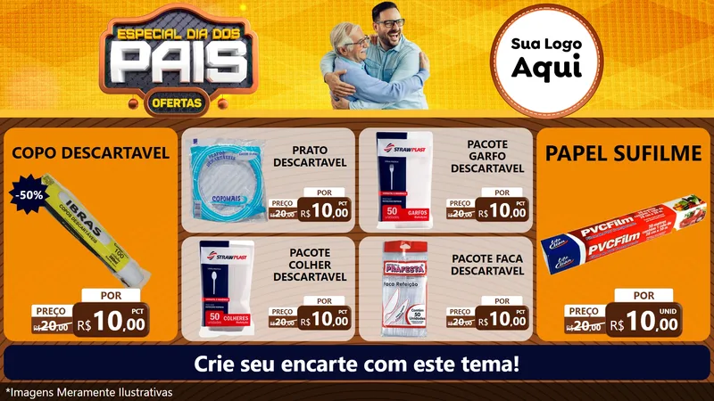 Modelo de TV para TV Horizontal com o tema Especial Dia dos Pais para Embalagens