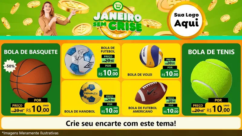 Modelo de TV para TV Horizontal com o tema Janeiro Sem Crise para Artigos Esportivos