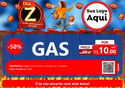 Modelo de Cartaz para Cartaz A4 Horizontal com o tema Dia Z - O Dia Mais Barato Do Mês para Água e gás