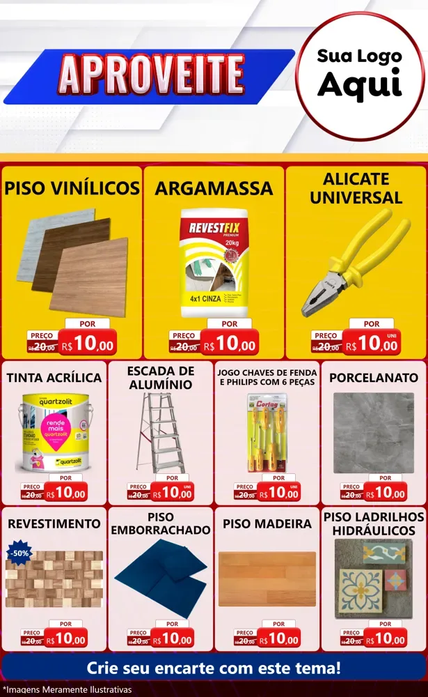 Modelo de Encarte para Encarte Grande com o tema Aproveite para Material para Construção