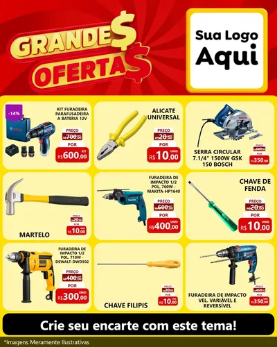 Modelo de Rede Social para Feed Instagram com o tema Grandes Ofertas para Maquinas e Ferramentas