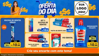 Modelo de TV para TV Horizontal com o tema Oferta do Dia para Higiene Pessoal