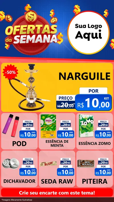 Modelo de Rede Social para Stories com o tema Ofertas Da Semana para Tabacaria