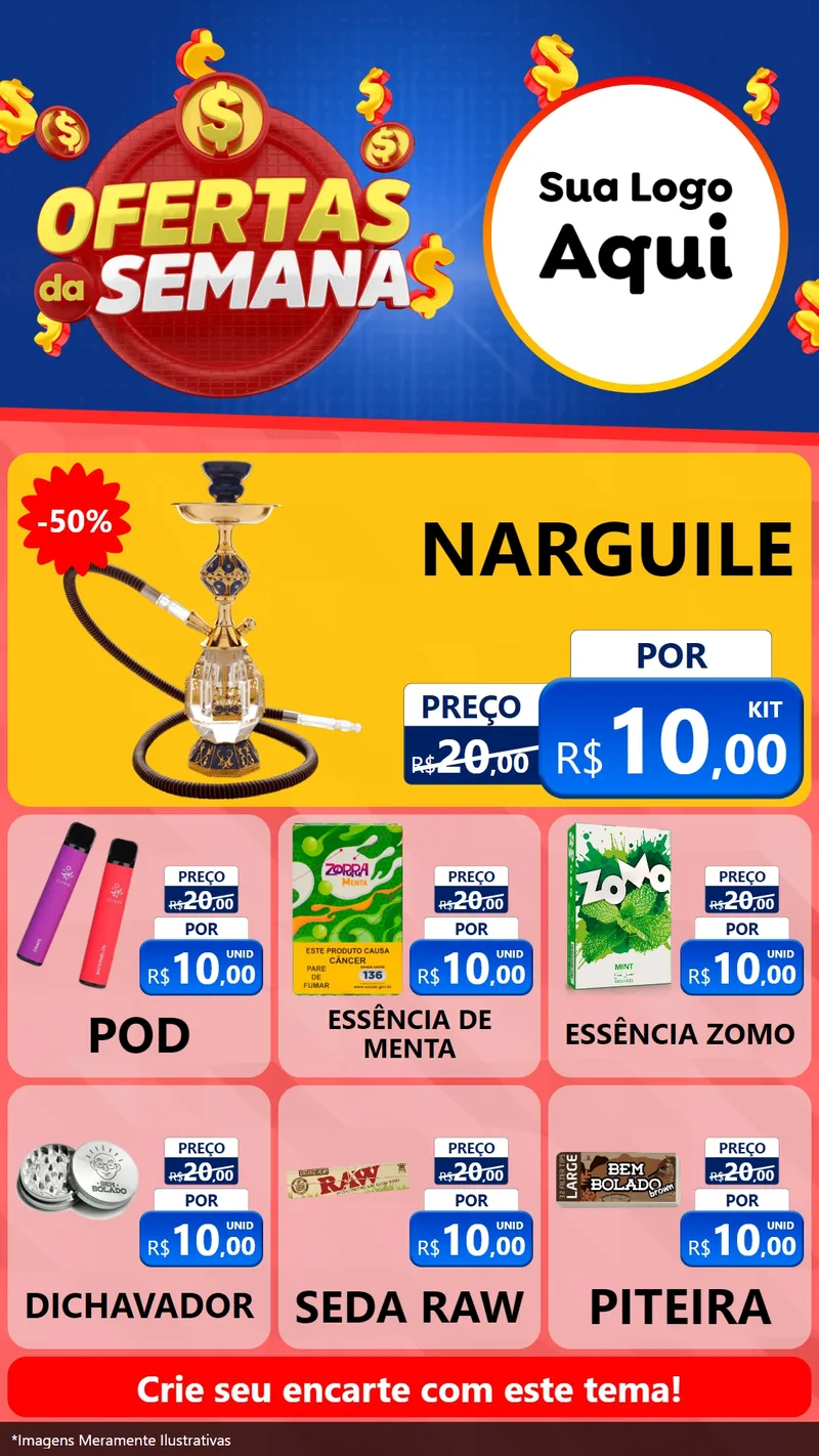 Modelo de Rede Social para Stories com o tema Ofertas Da Semana para Tabacaria